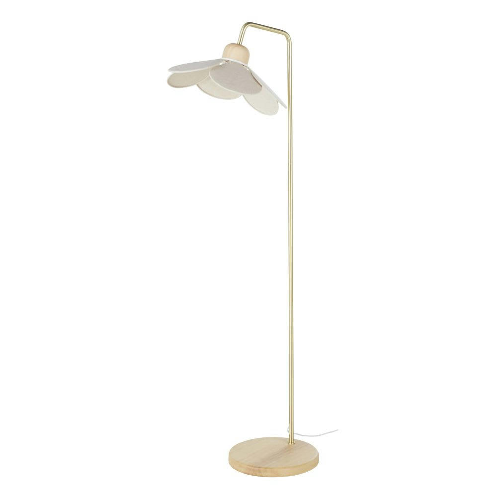OIA - Lampadaire pétales de fleur doré et beige H143