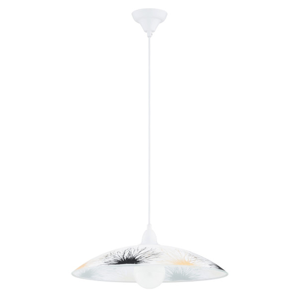Lampa wisząca biało-czarna-beżowa FLORES 1xE27x15W wym: 90x47x47 cm Alfa