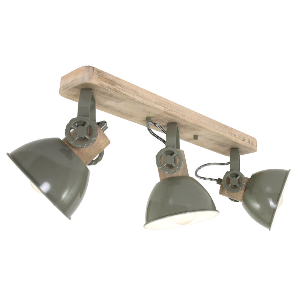 Mexlite spot gearwood - 3 lichts - 59x 17 cm - groen