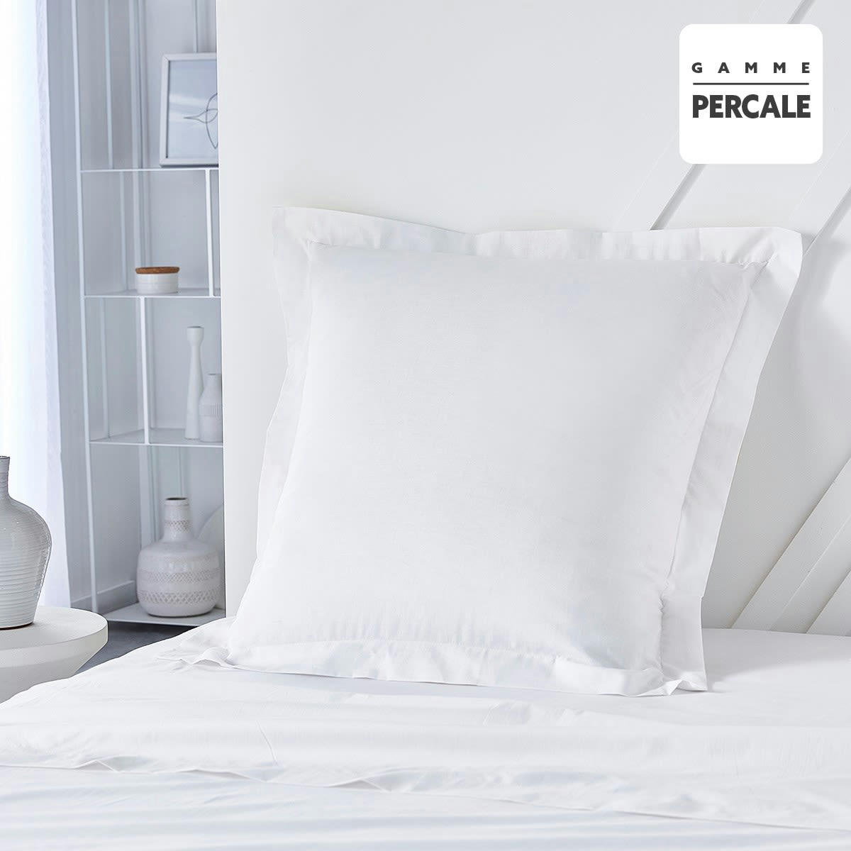 PRESTIGE - Taie d'oreiller volant en Coton Blanc 63x63 cm