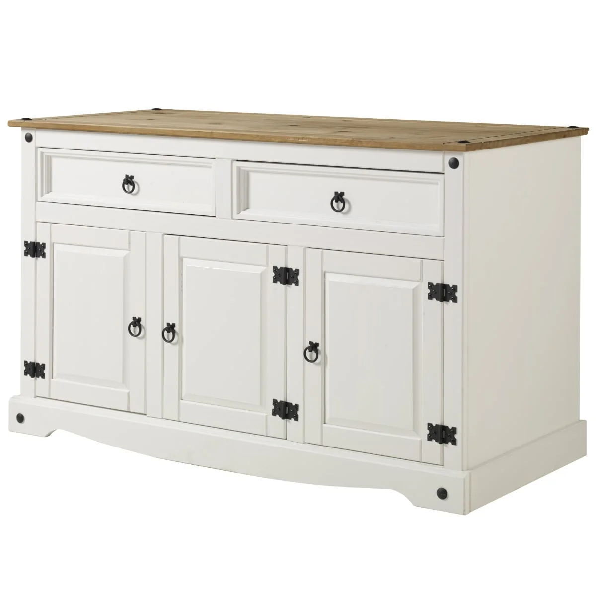 OS Home and Office Furniture Model COW916 Cottage Series Wood Buffet Sideboard in Corona Snow