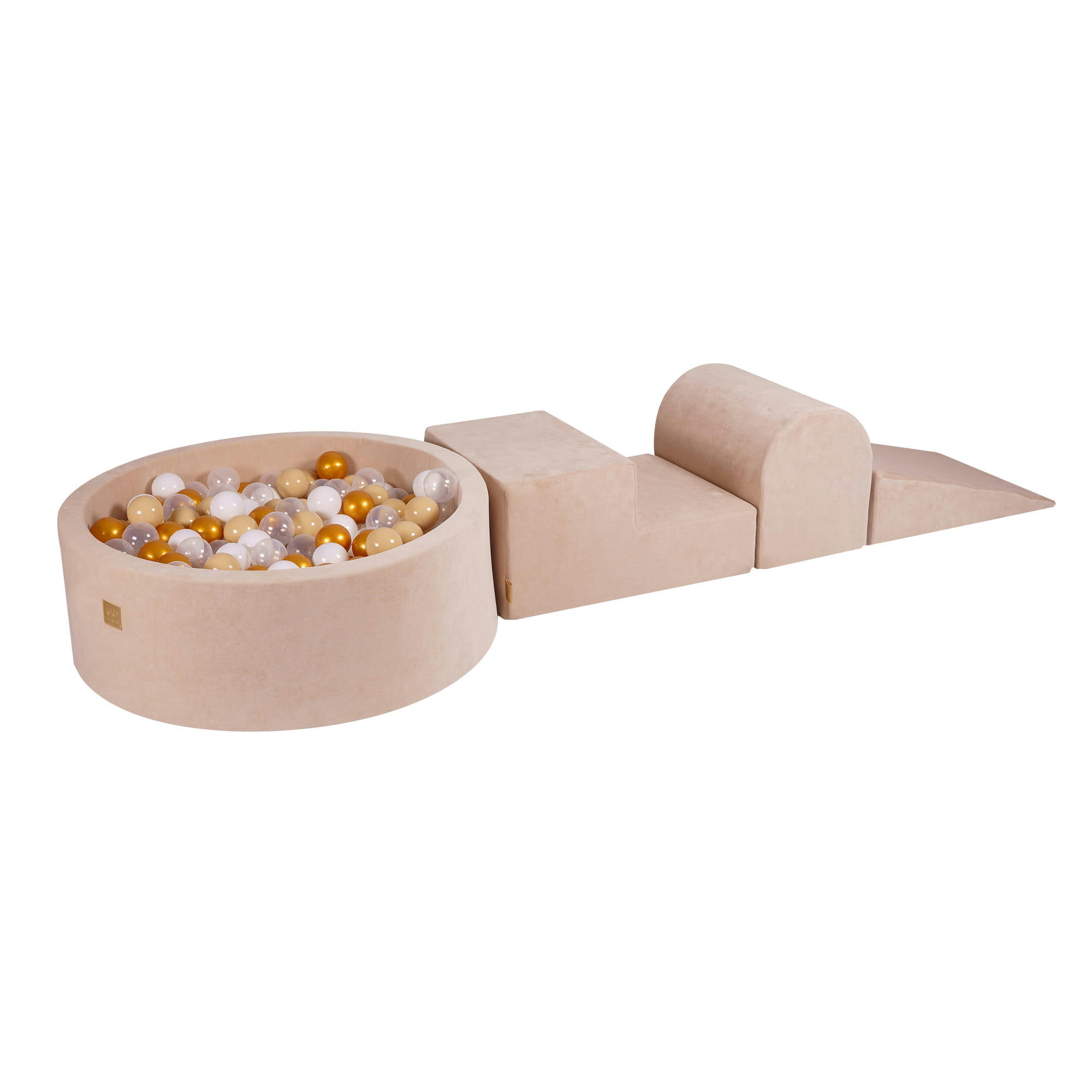 - Aire de jeu mousse, piscine, balles Doré/Beige/Blanc/Transparent W90