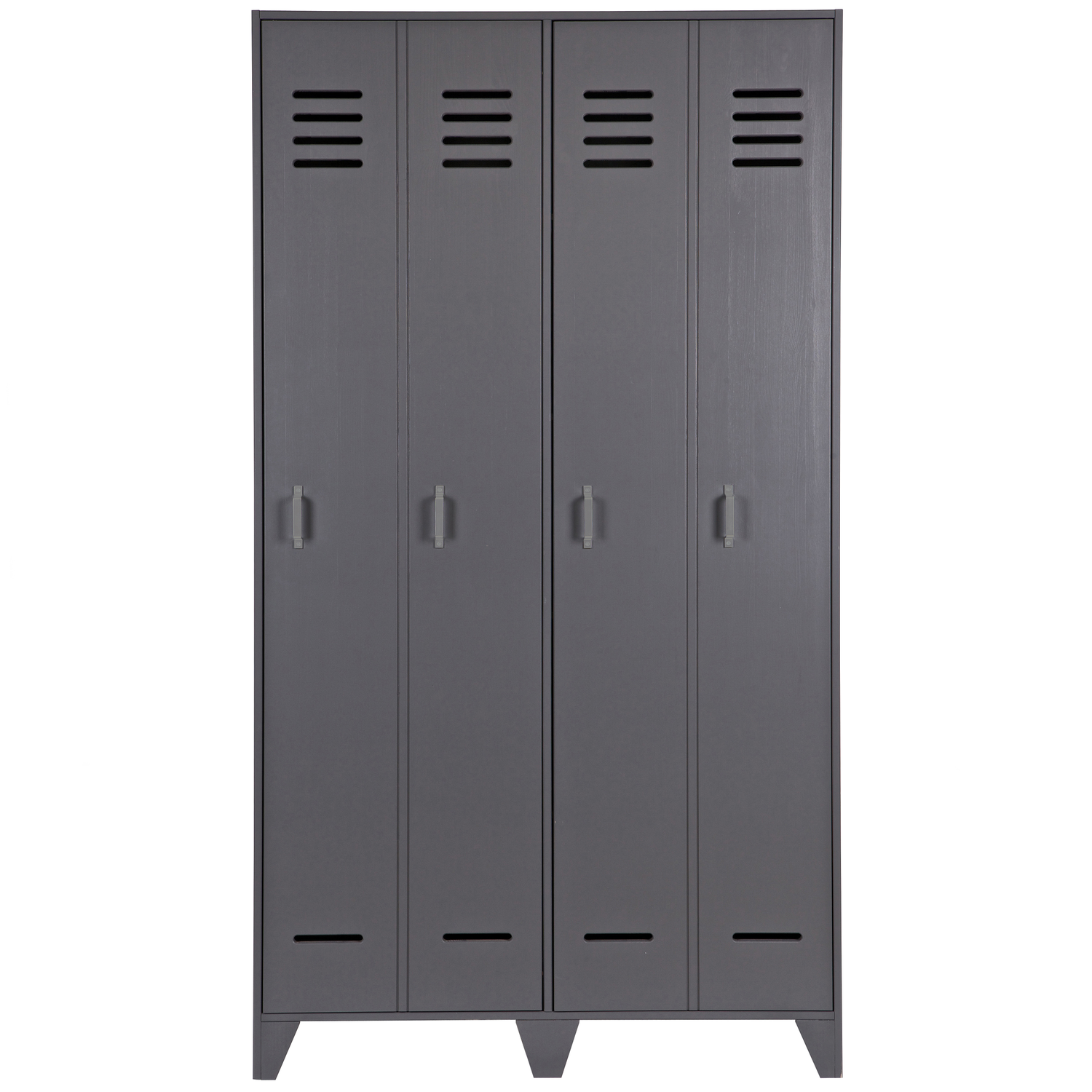 WOOOD kledingkast 2-deurs Stijn - Grenen - Staal Grijs - 103x187x40