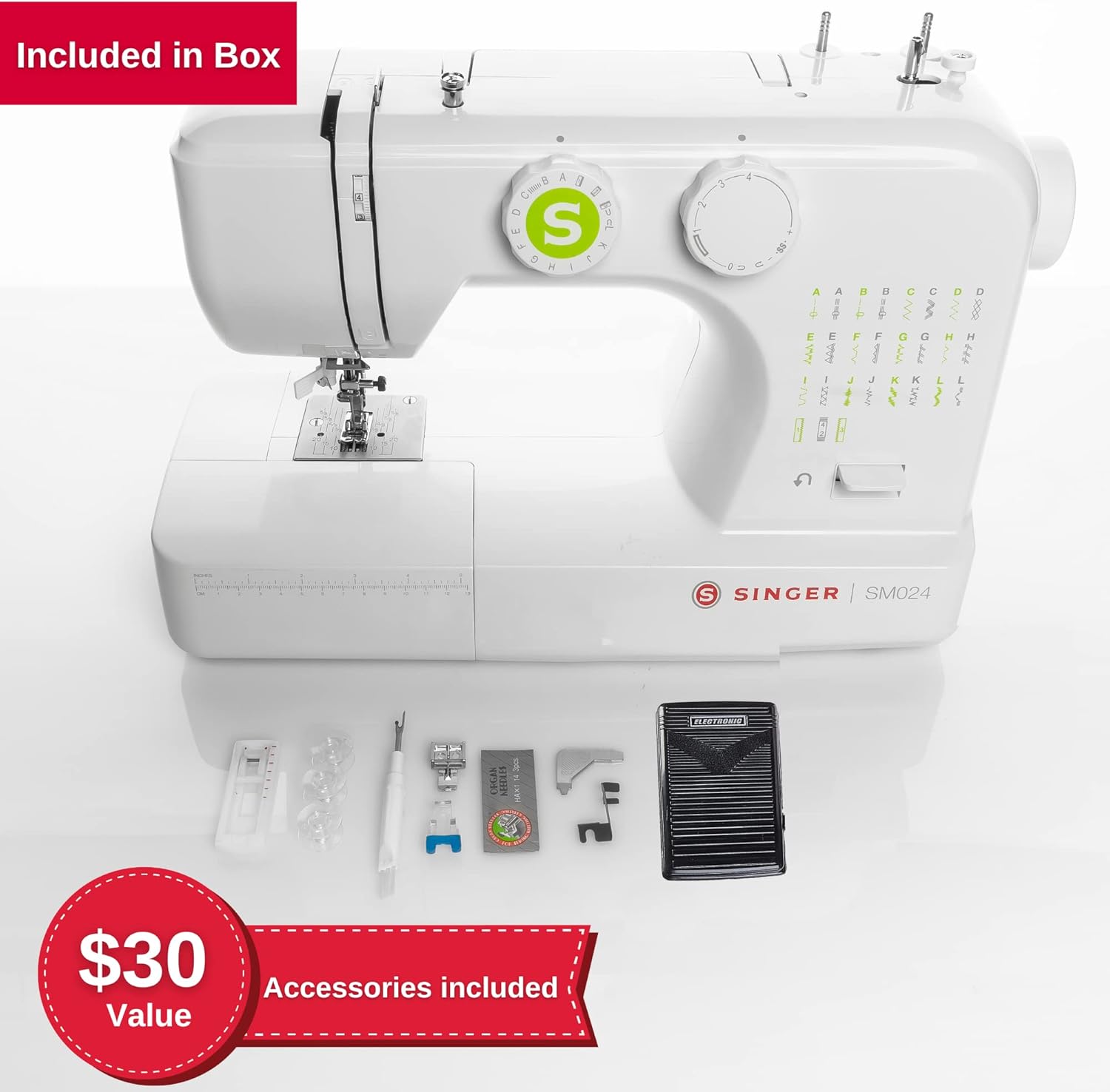 Singer SM024GREENFR SM024 Sewing Machine Green - Recertified, Medium