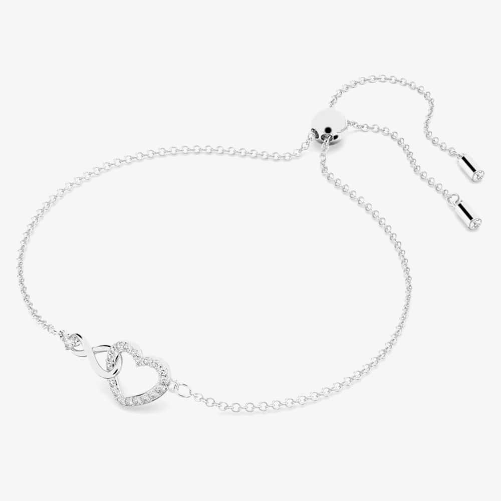 Swarovski Infinity Heart White Crystal Toggle Bracelet 5524421 M