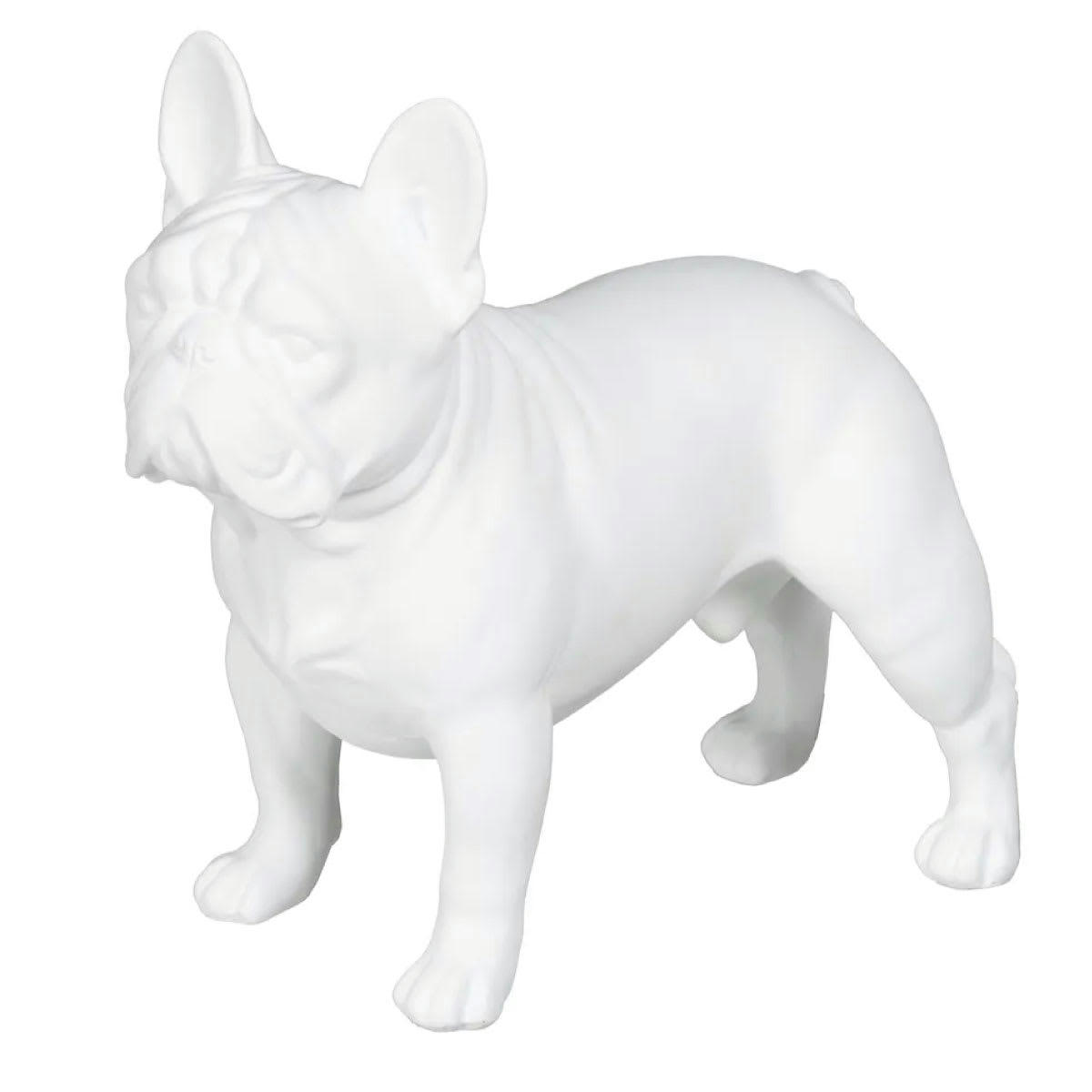 - Bulldog en résine blanche 20 cm
