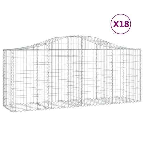 NNEVL Arched Gabion Baskets 18 pcs 200x50x80/100 cm Galvanised Iron