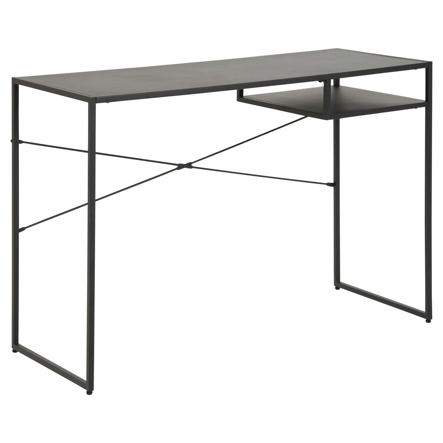 JOY - Bureau 1 tablette de rangement en métal noir