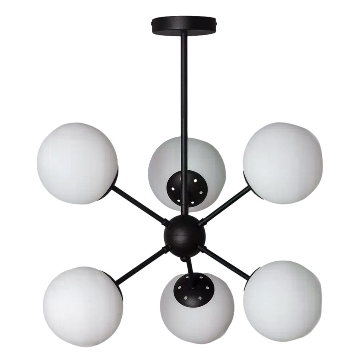 Lampa wisząca czarno-biała Grappa 6xE27x20W wym: 61x60x60 cm Abruzzo
