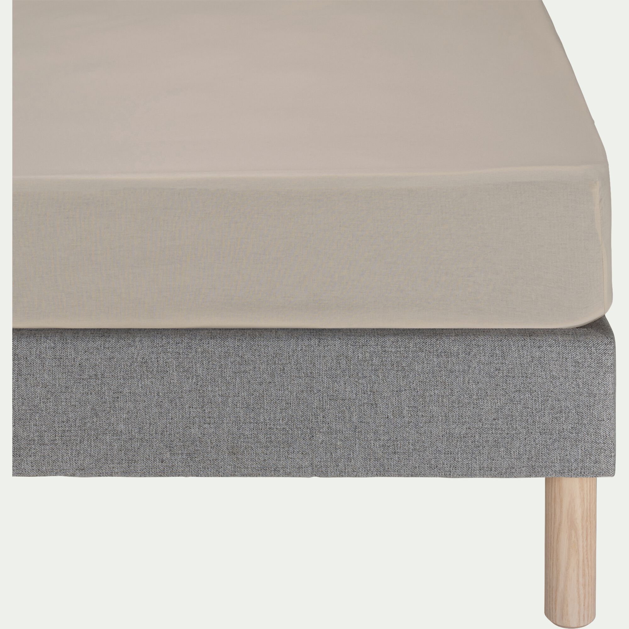 EOLI - Drap housse en coton 200x90cm B20cm - beige alpilles