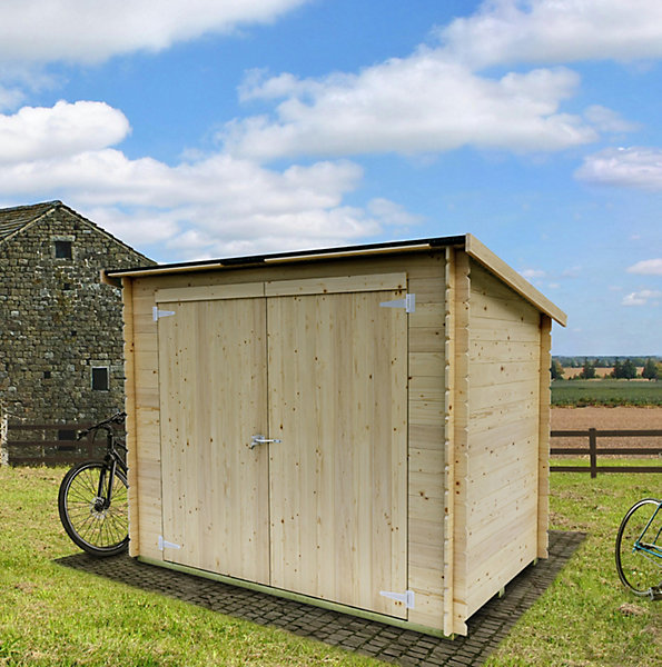 Abri de jardin en bois 3.09m² - toit mon pente - 218 x 130cm Eureka Alce