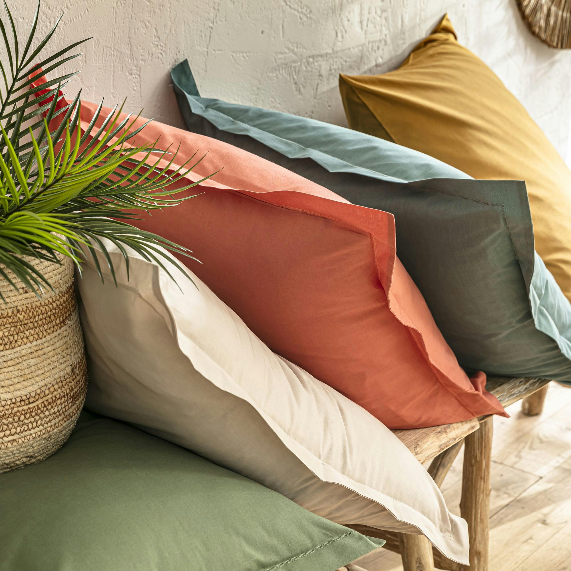 COTON UNI LAURÉAT - Housse de couette 200x200 orange poterie en coton