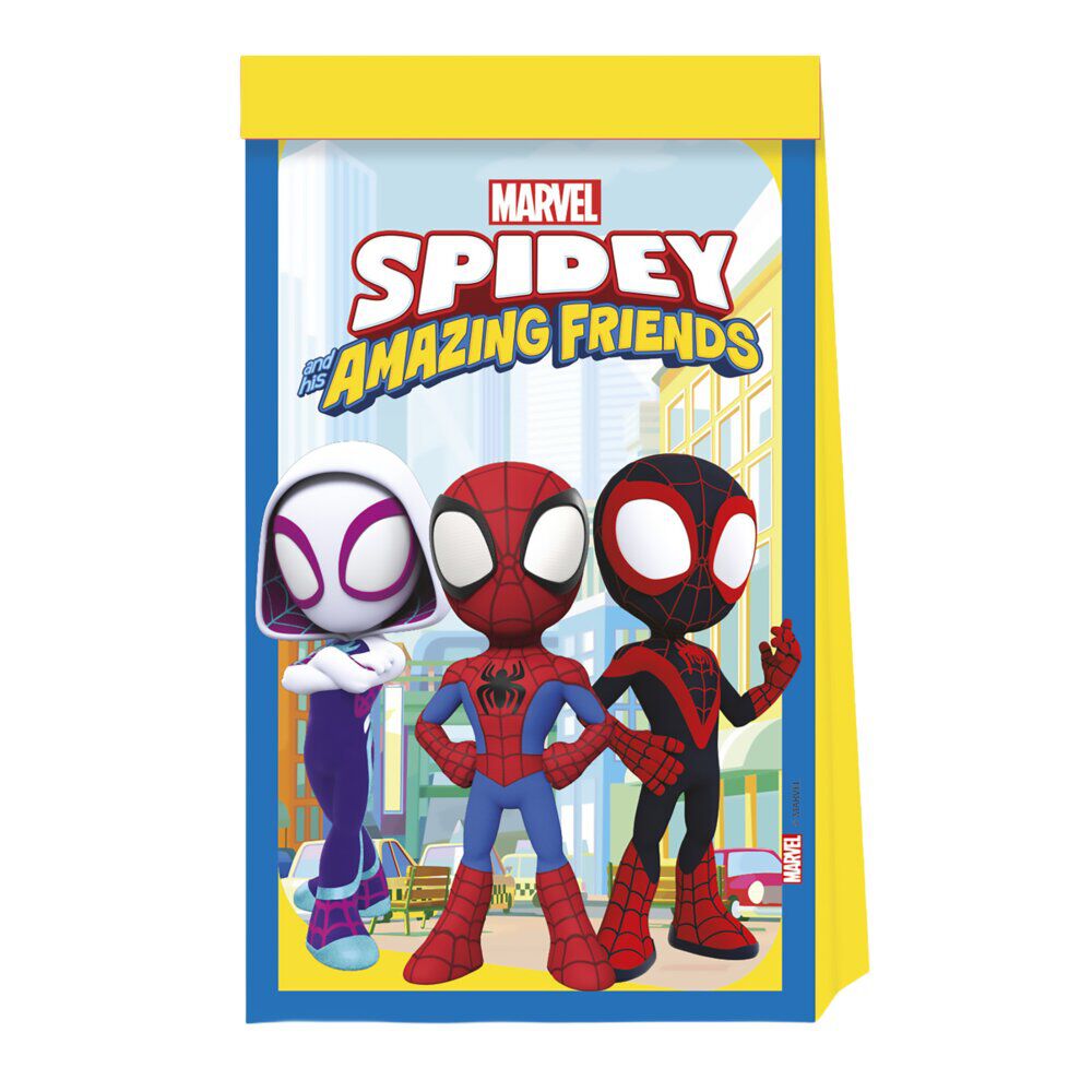 Sac cadeau x8 Spidey 17,5xH28,5cm