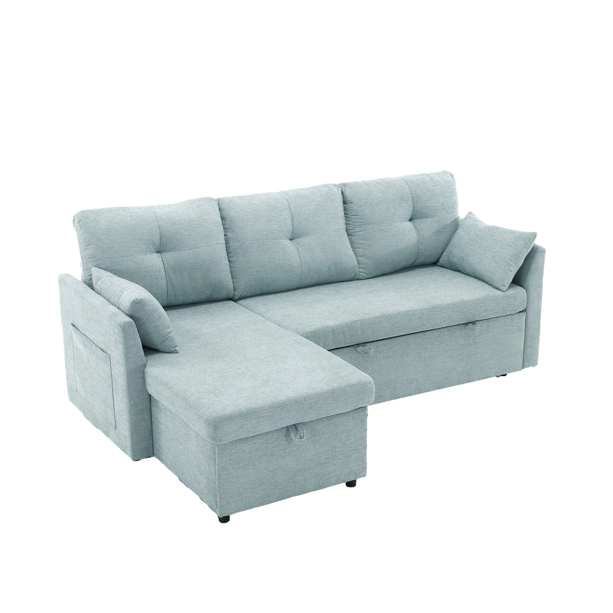 81.1'' L-Shaped 3-Seat Sectional Sofa with Reversible Chaise and Storage, Durable Wood Frame Design