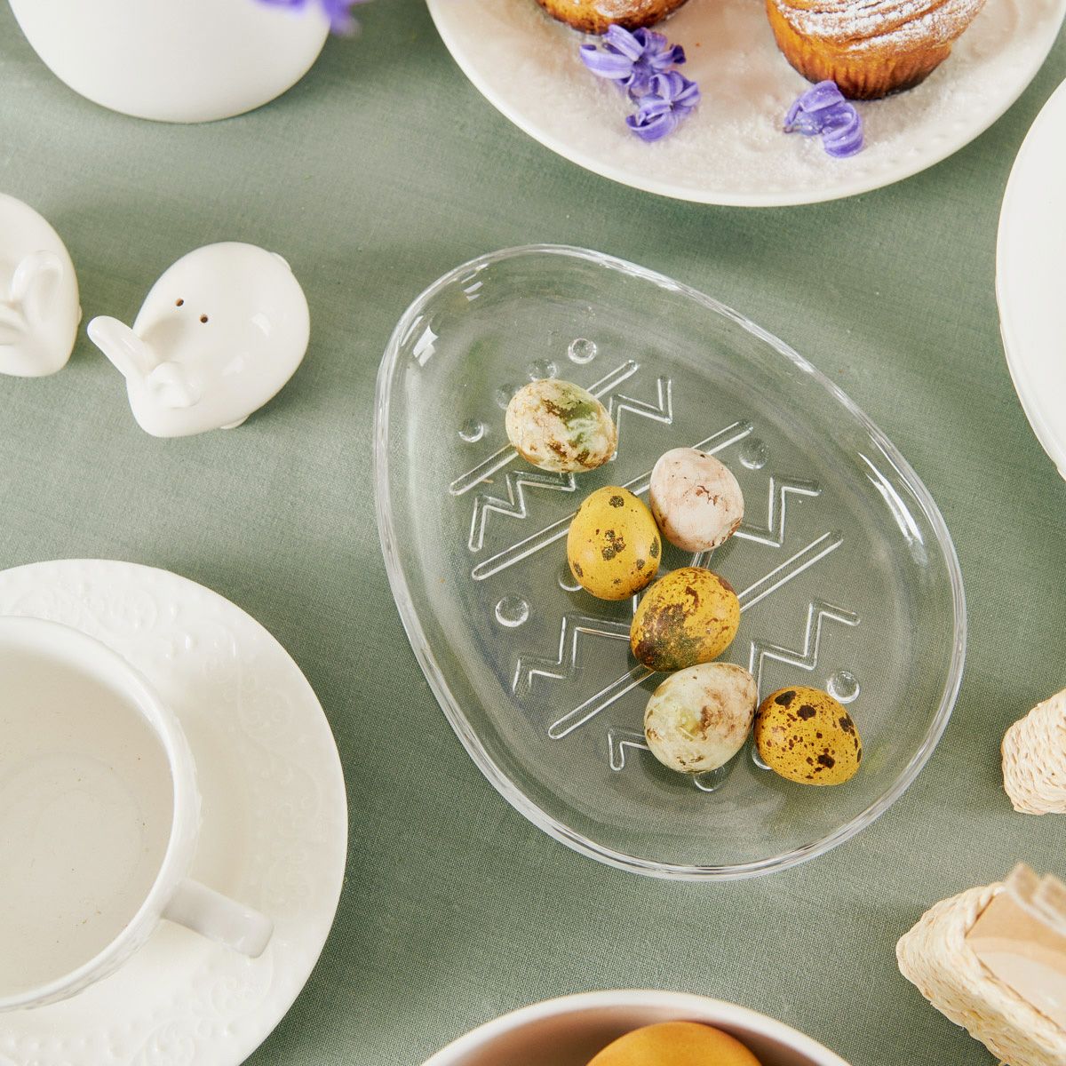 Talerz TIGRE szklany jajko 15x20 cm