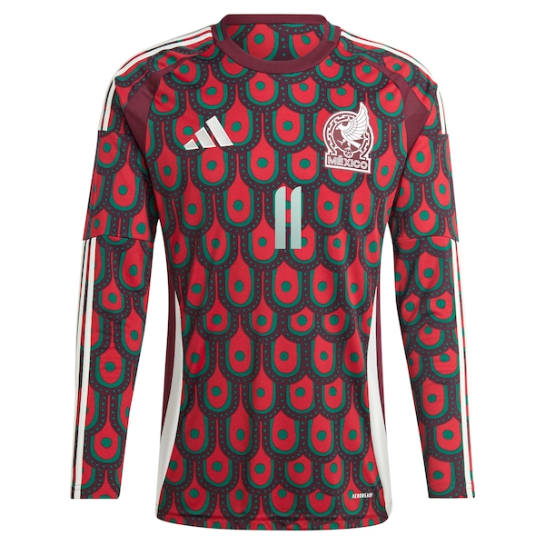Santiago Giménez Mexico National Team adidas 2024 Home Replica Player Long Sleeve Jersey - Burgundy
