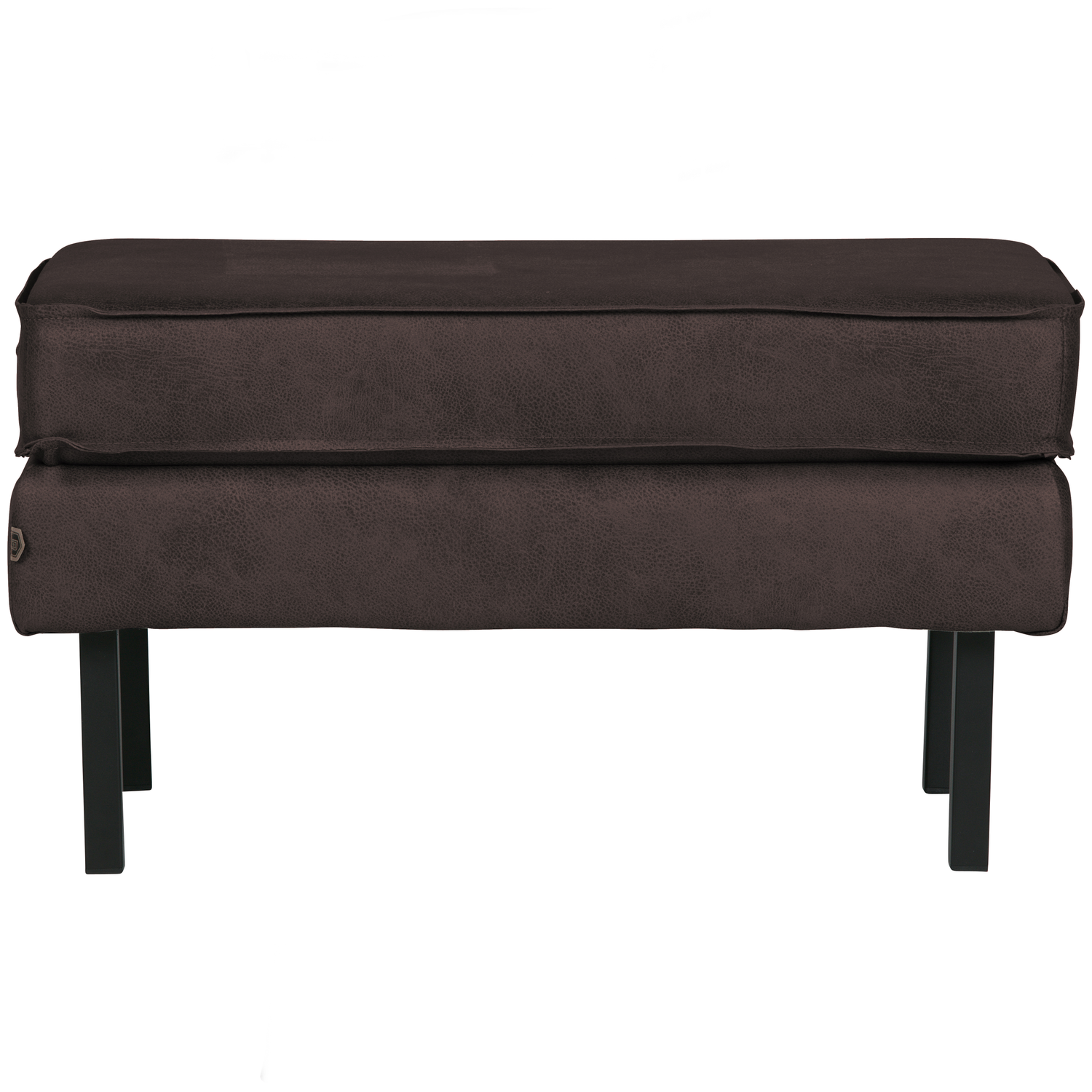 WOOOD hocker op poten Rodeo - Eco-leder - Zwart - 45x84x54