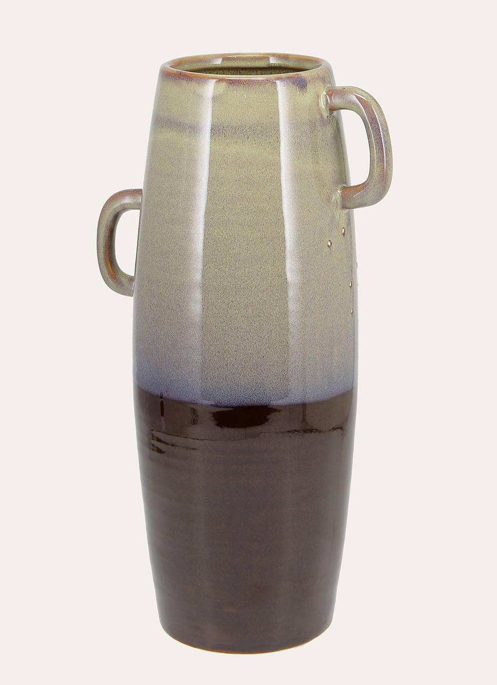 VASE AMPHORE BICOLORE BRUN