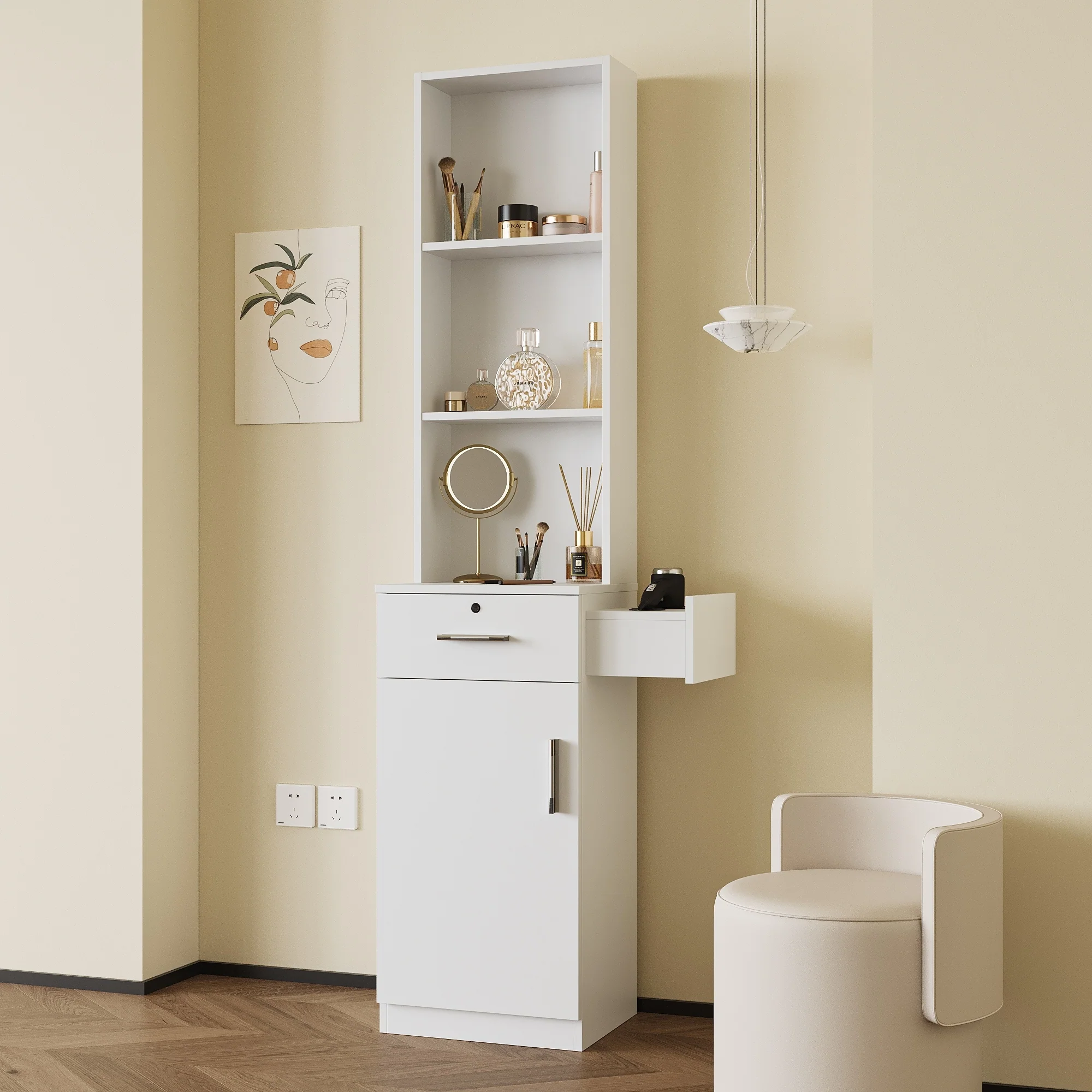 Modern simple hair desk, multi-layer storage, large storage space