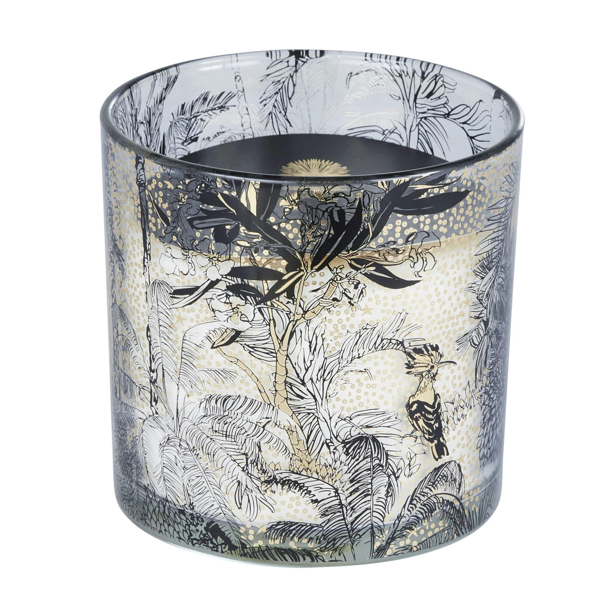 - Bougie en verre noir et doré