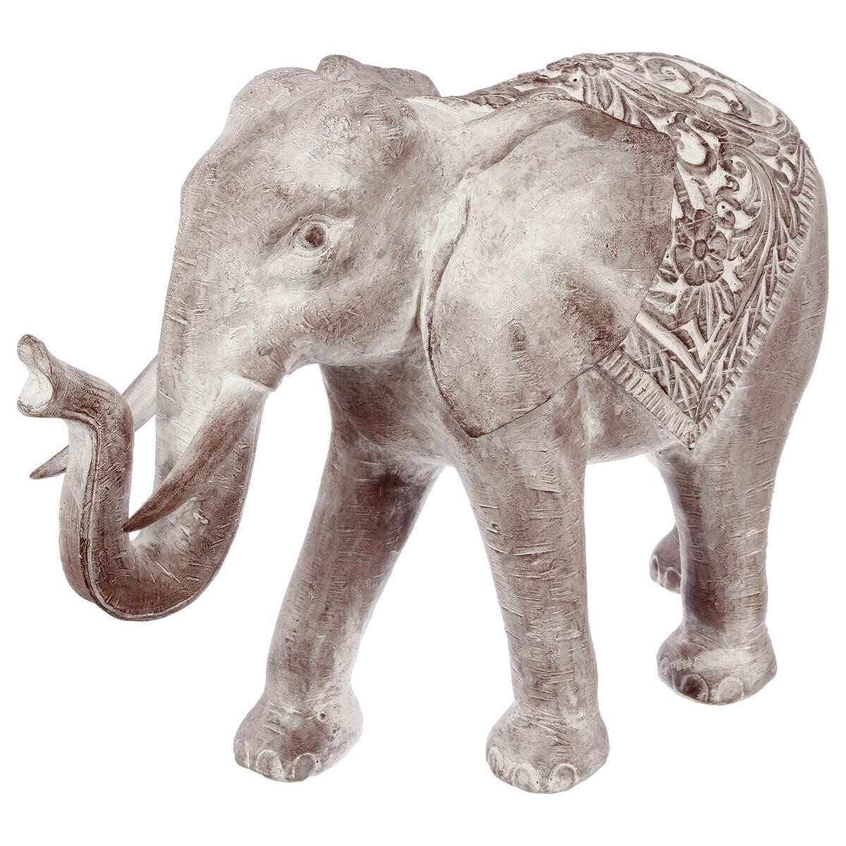 Elephant statue "Jade" Bleached effect, H.46 cm