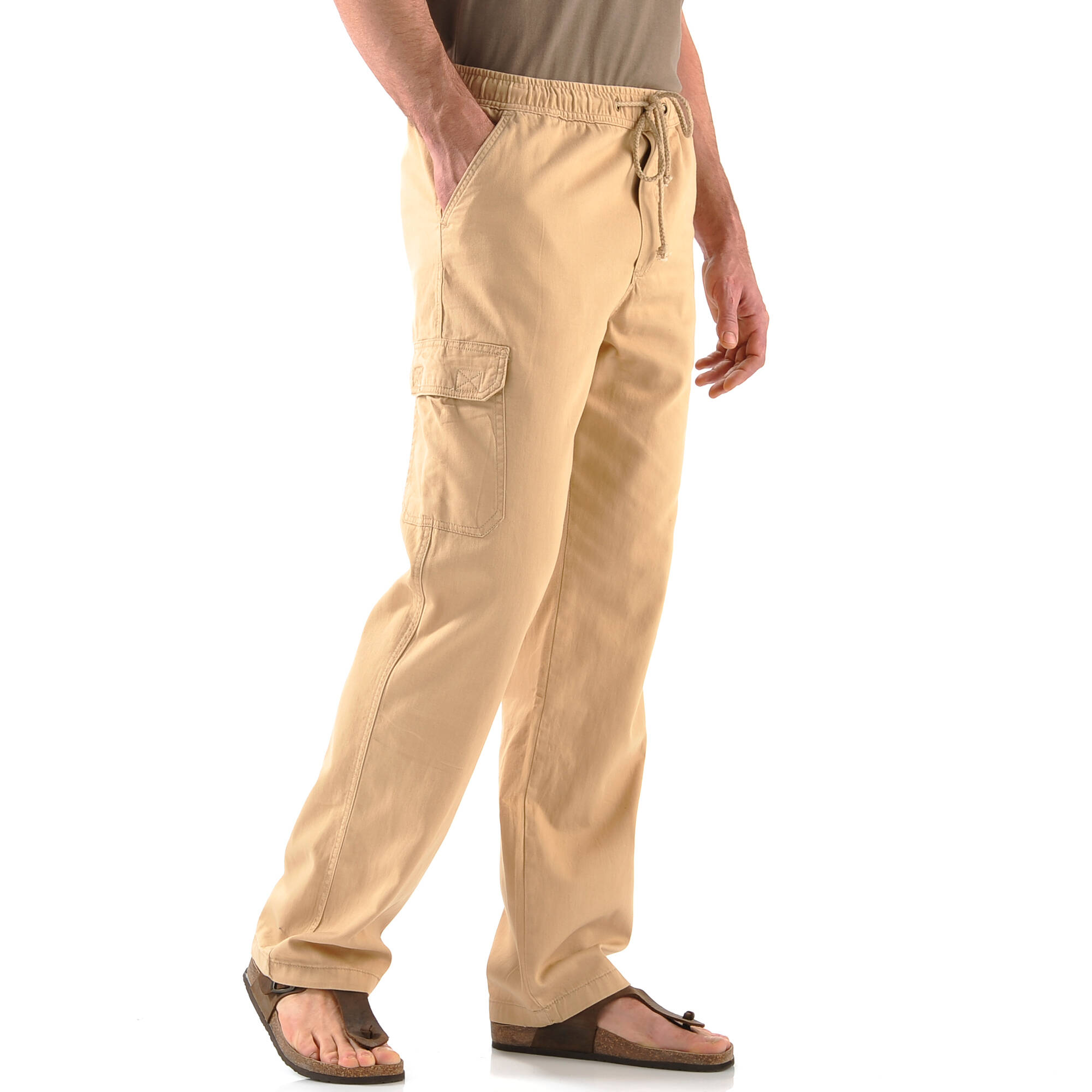Pantalon cargo gabardine élastiqué