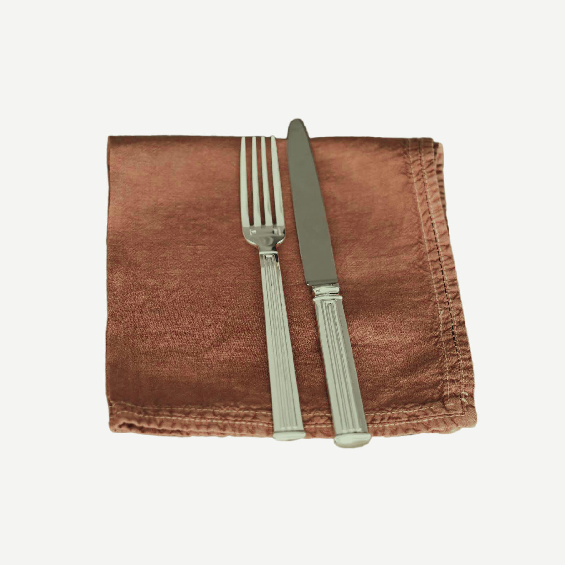 BASES DE LA TABLE - Serviette de table  Lin pur lavé  Orange foncé  45x45