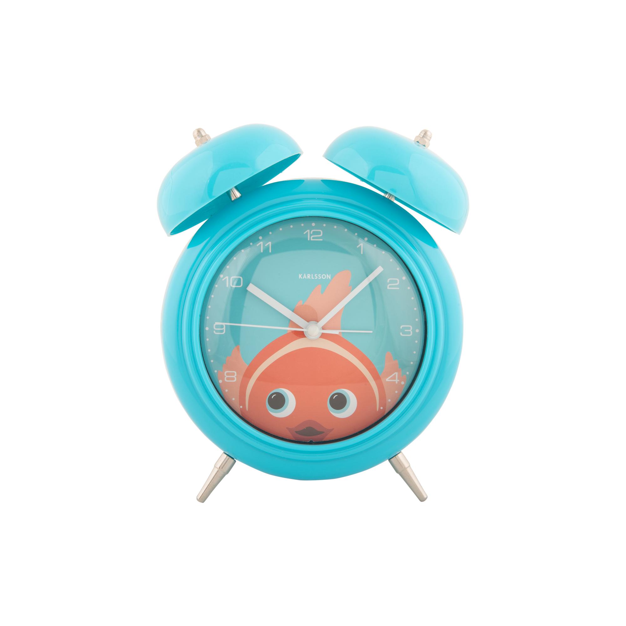 Karlsson wekker Peekaboo Goldfish - blauw - 15.2x6.5x18.2cm