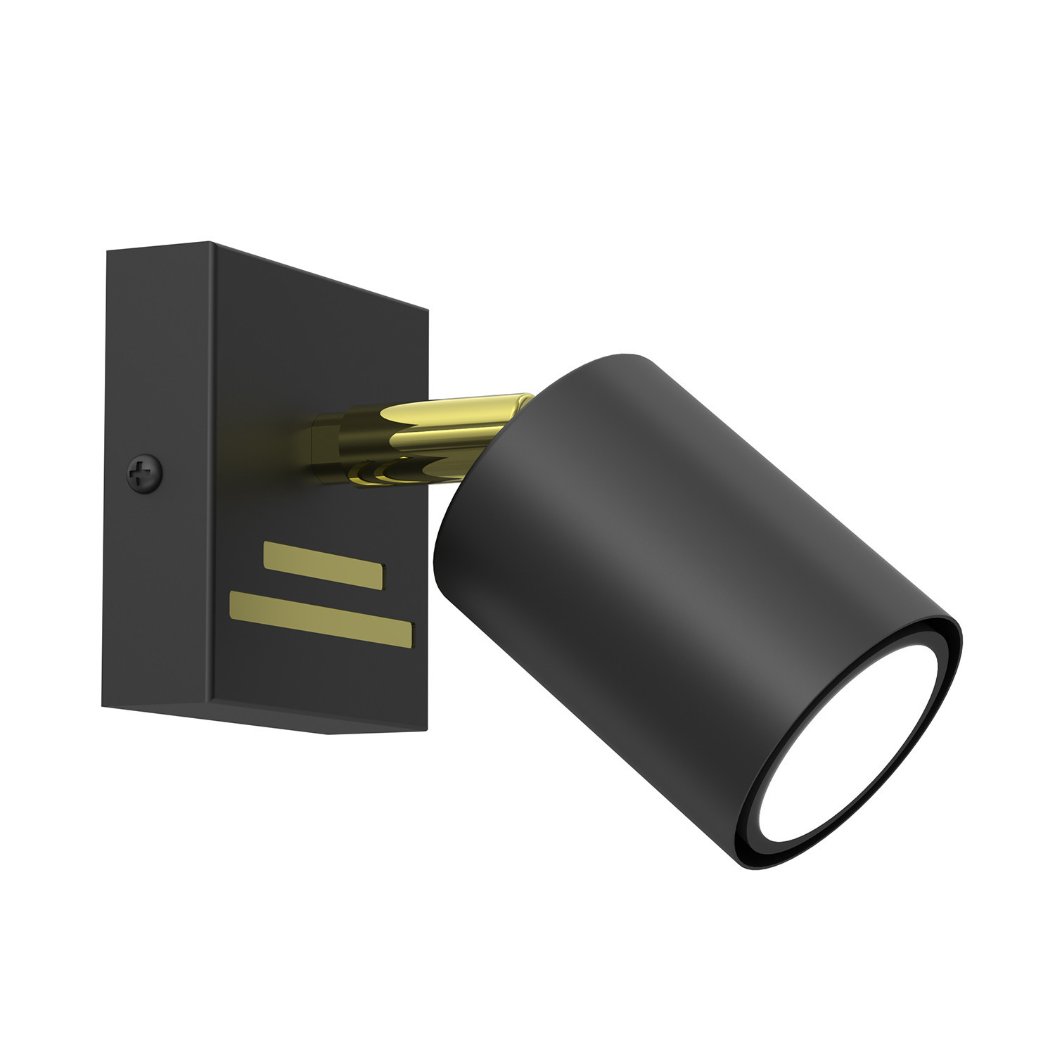 Spot prostokątny czarny mat-złoty połysk Striper 1xGU10x8W IP20 Luminex