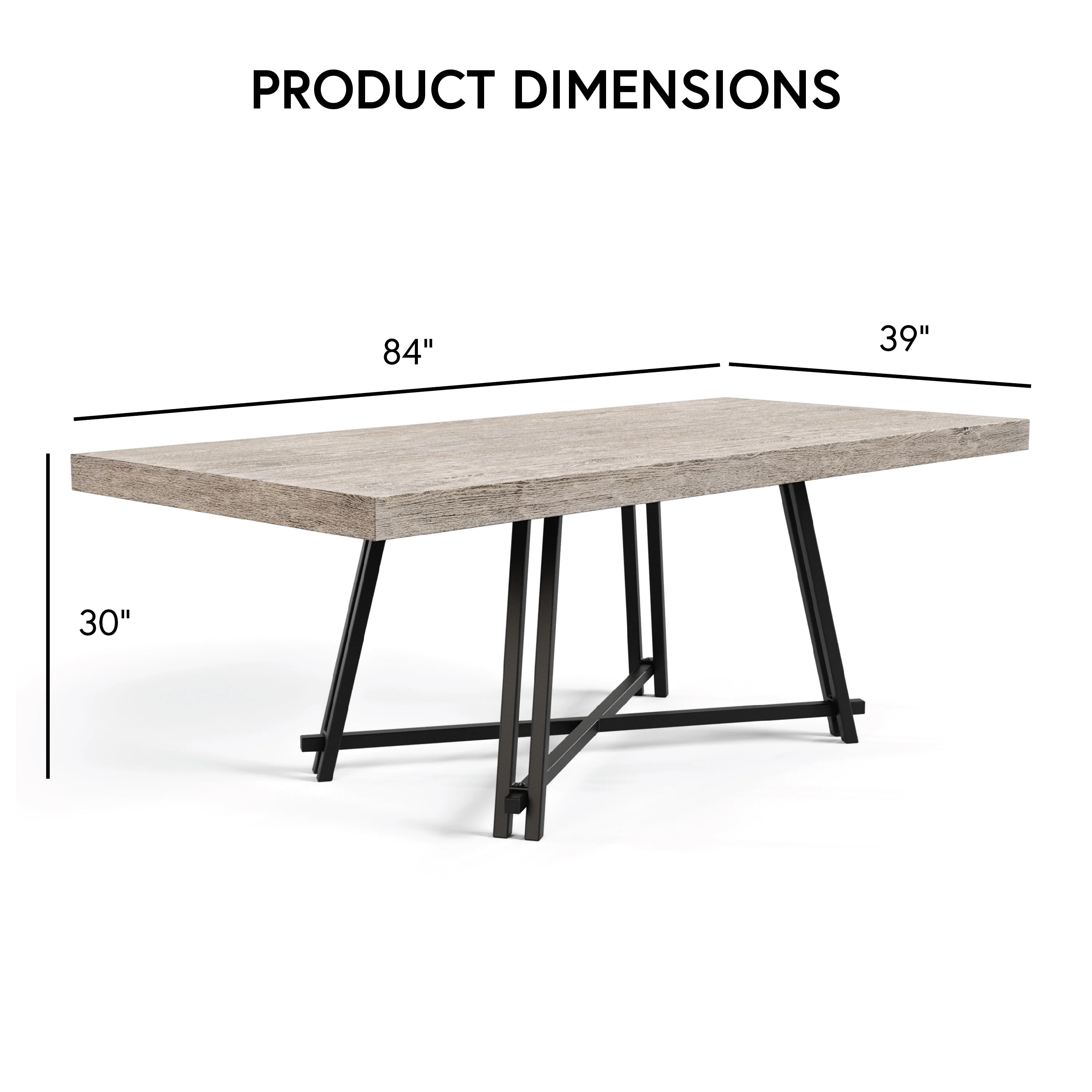 Furniture of America Evrena Modern Black 84-inch Solid Wood Dining Table