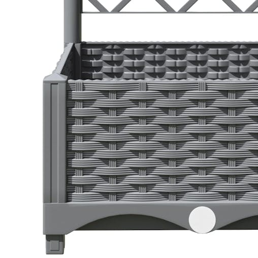 NNEVL Garden Planter with Trellis Light Grey 120x40x121.5 cm PP