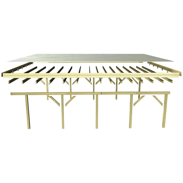 Einzelcarport »Classic«, Außenmaß BxT: 273 x 394,5 cm, natur