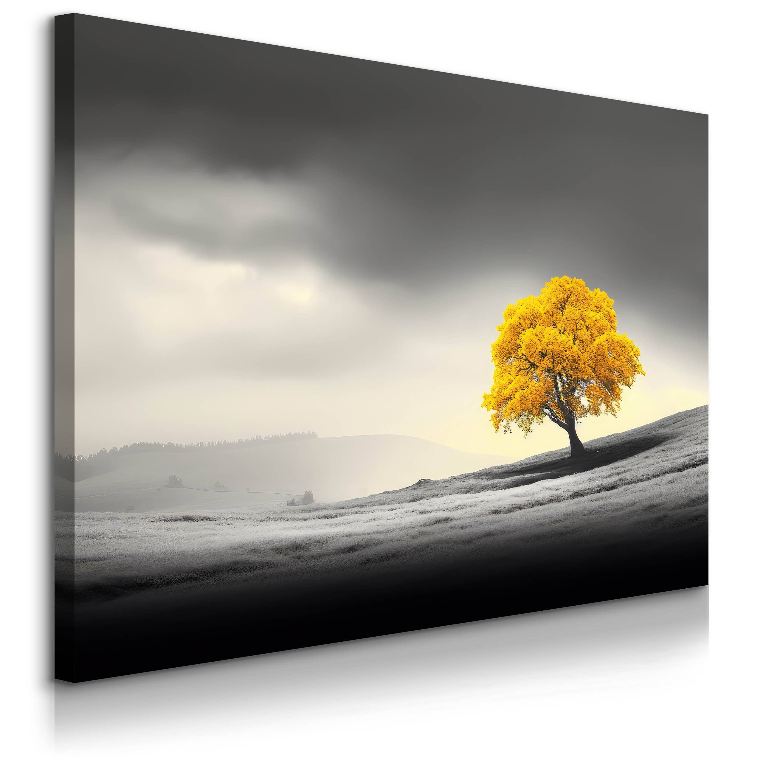 Obraz Abstrakcyjne Żółte Drzewo 30x20cm