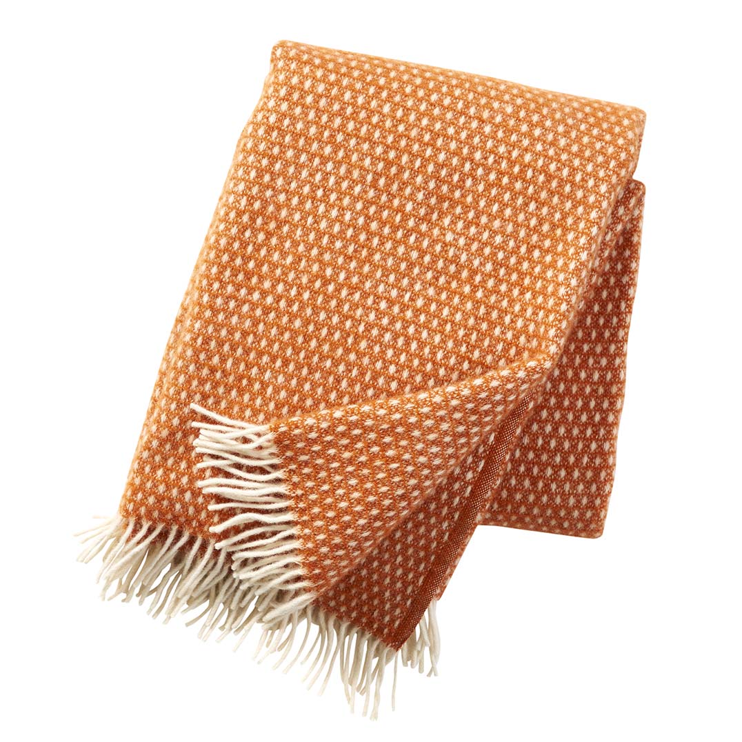 Klippan 100% wollen deken - Knut - orange - 130x200cm