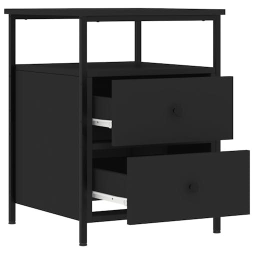 NNEVL Bedside Cabinet Black 44x45x60 cm Engineered Wood