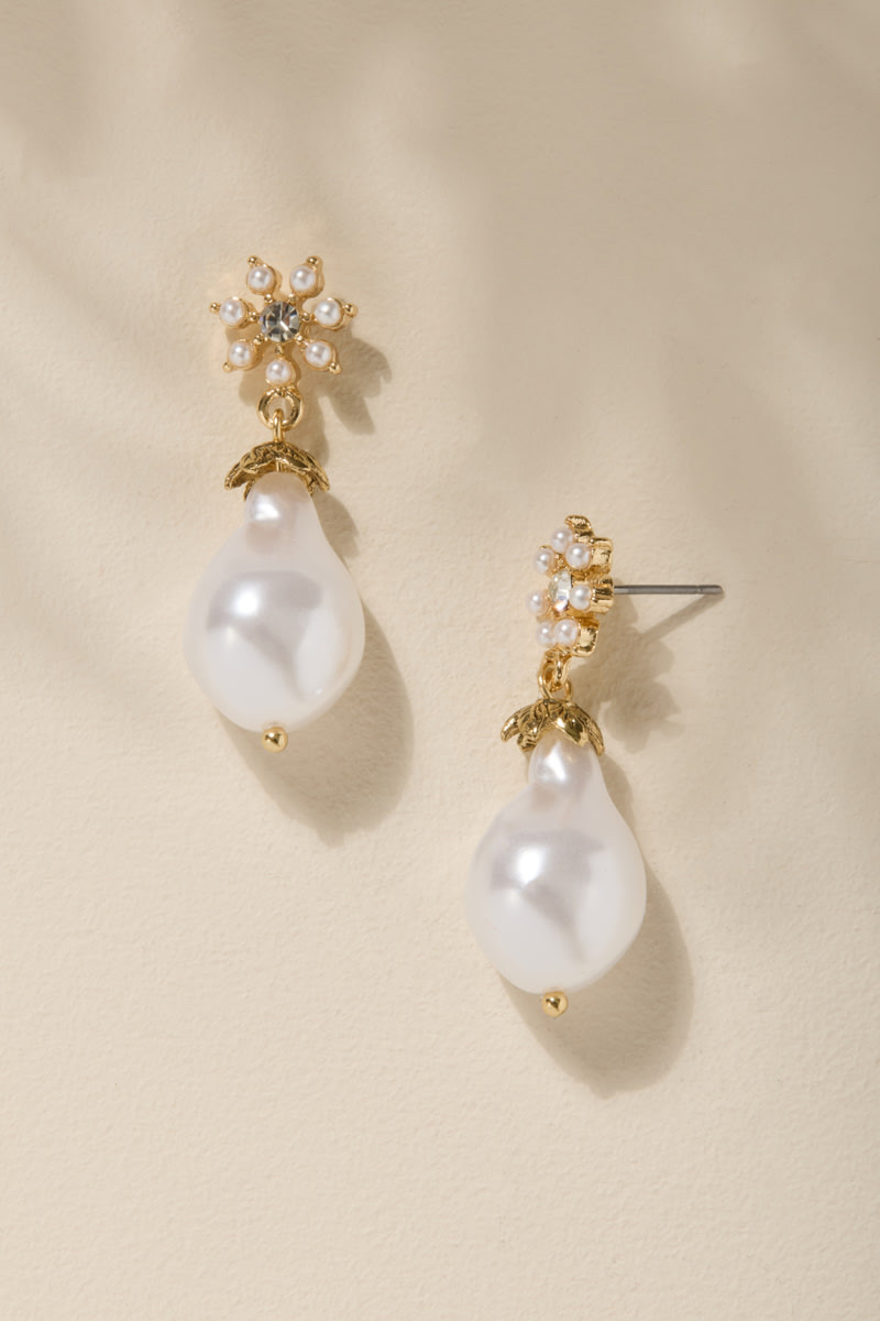 Nicky Organic Pearl Drop Earrings