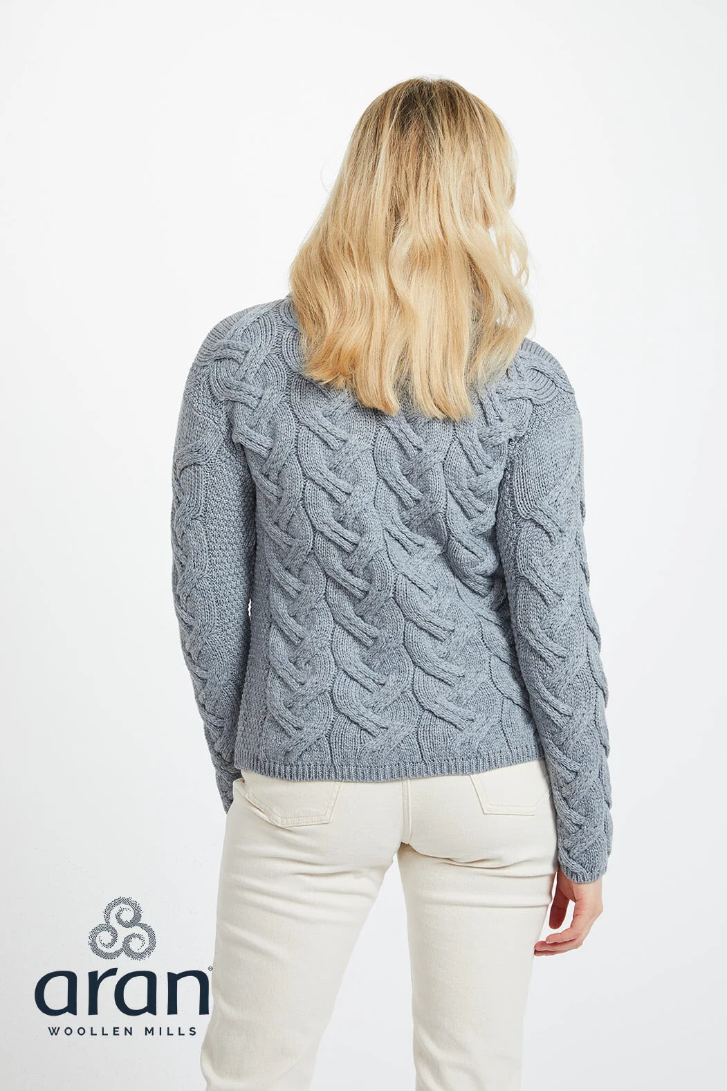 Grey Merino Cowl Neck Sweater