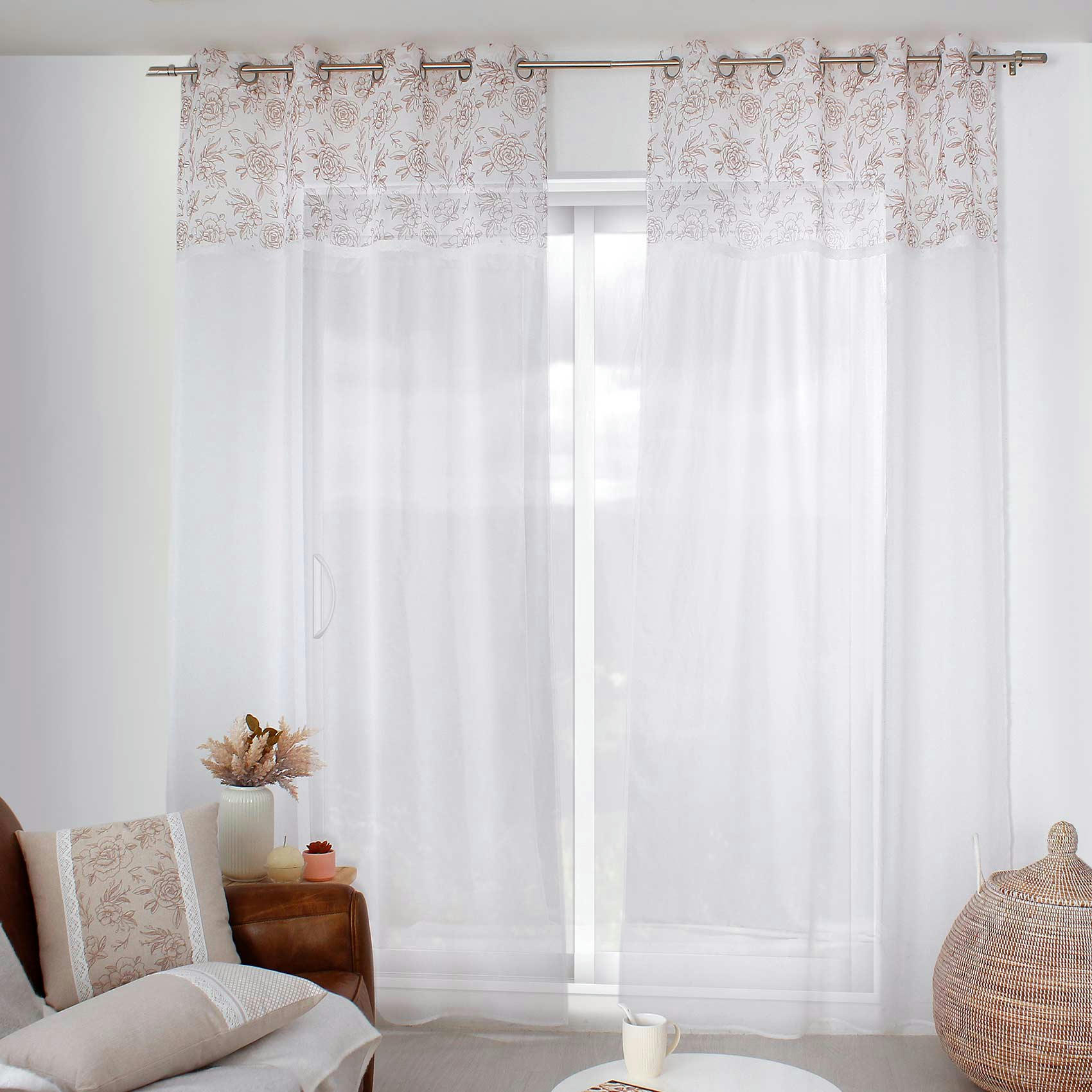 - Voilage  polyester Blanc 140 X 240