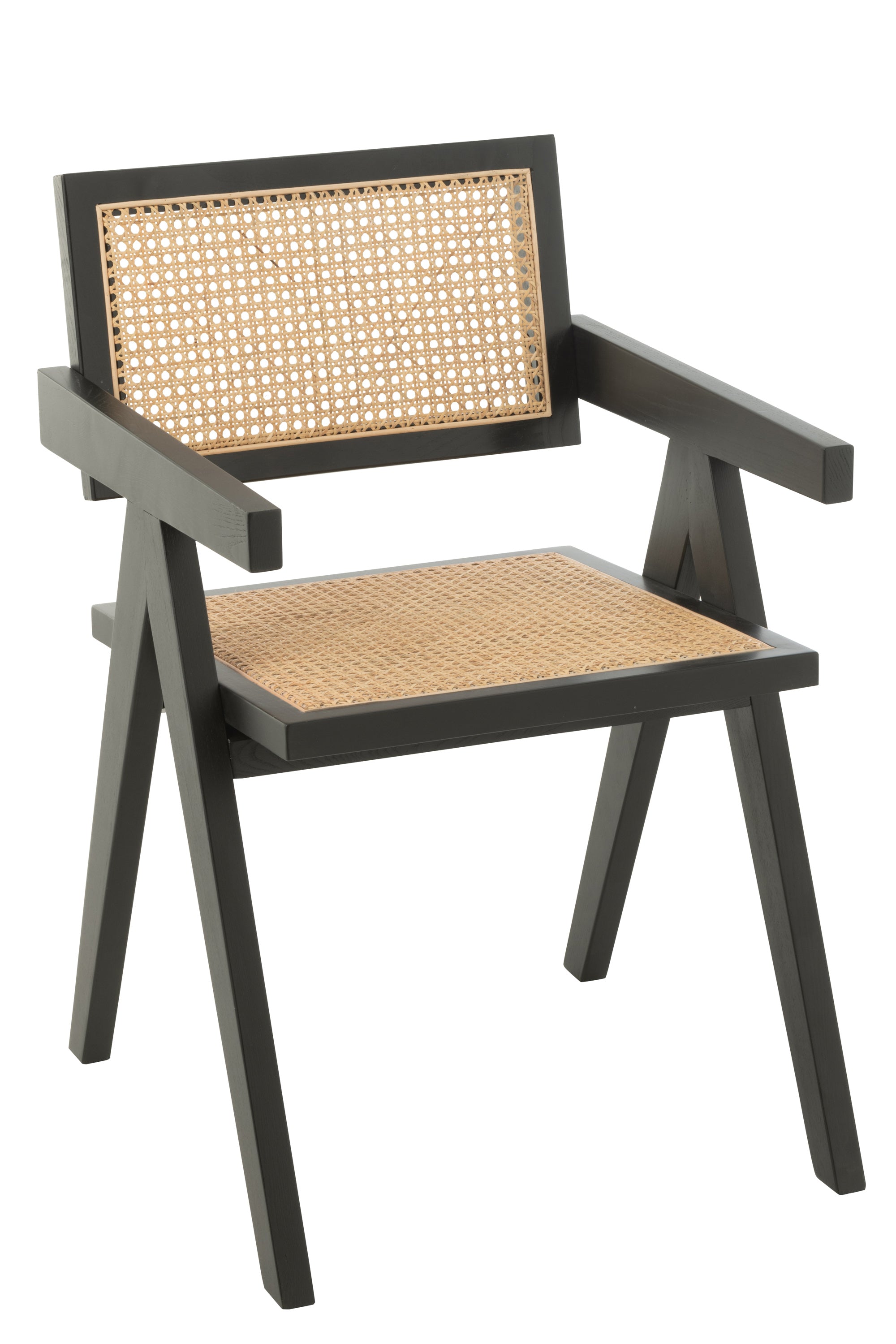 J-Line stoel Rooster - essenhout/rotan - zwart