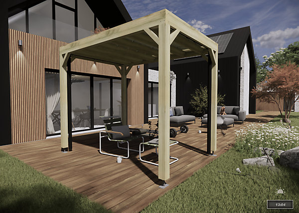 Carport bois - 2m x 3m - indépendante - sens largeur - livraison comprise