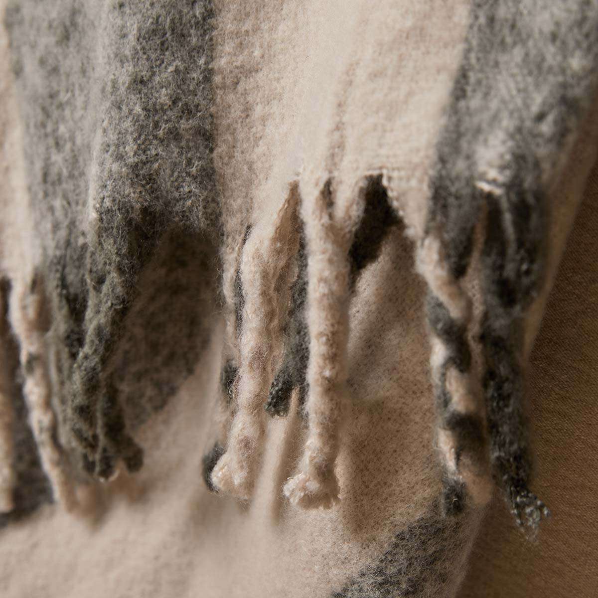 Mocka Stripe Throw Blanket - Olive