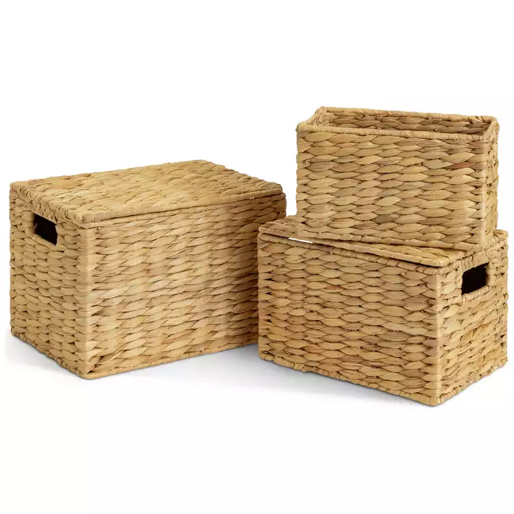 Habitat Pack of 3 Water Hyacinth Storage boxes - Natural
