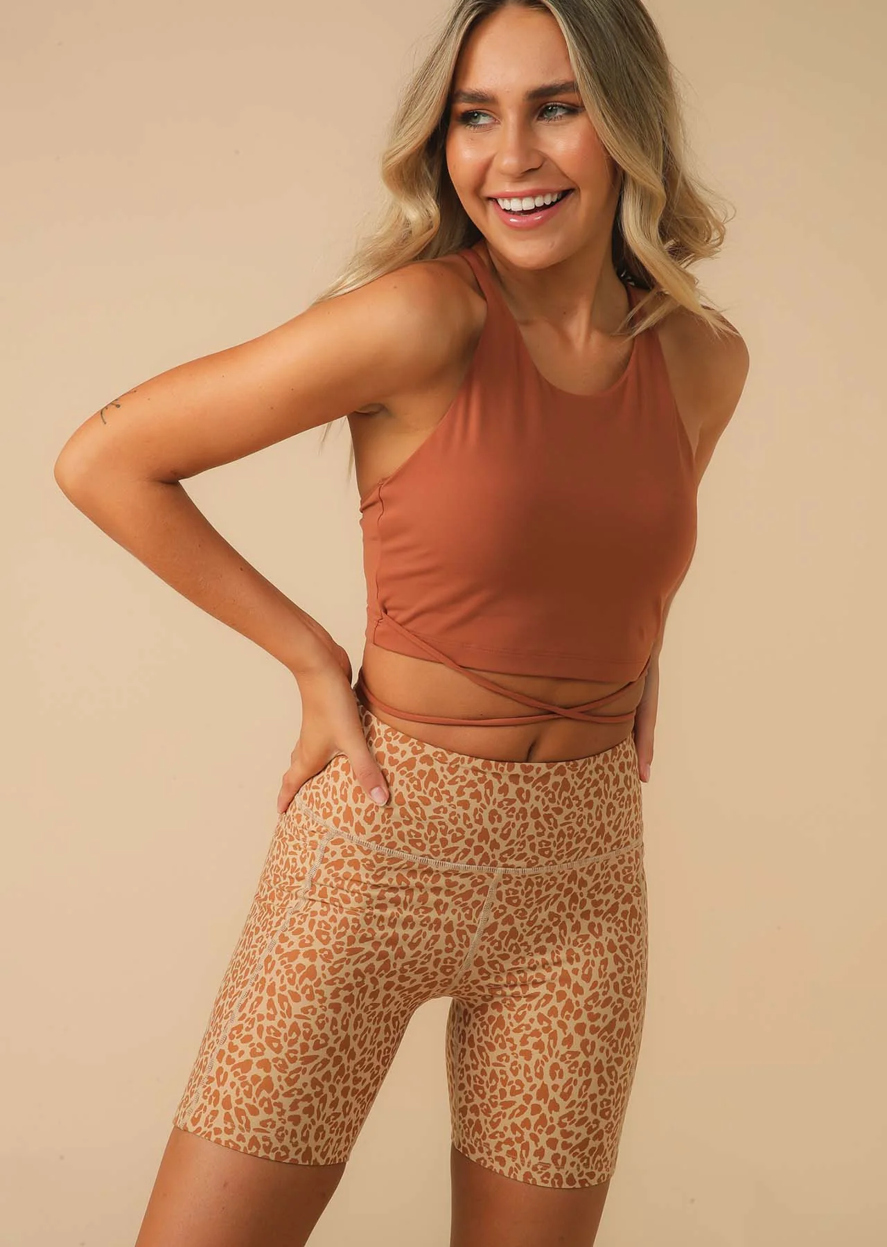Criss Cross Recycled Long Line Bra