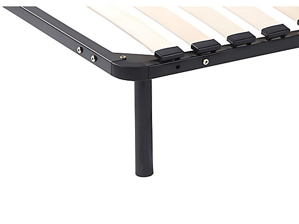 Lot de 4 pieds cylindriques pour cadre à lattes - Noirs - BOLGARE