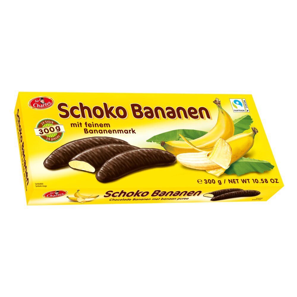 Guimauves go&ucirc;t banane enrobées chocolat 300g