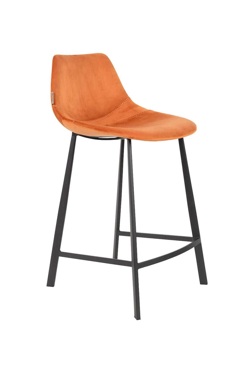 FRANKY 65 - Chaise de comptoir en velours orange