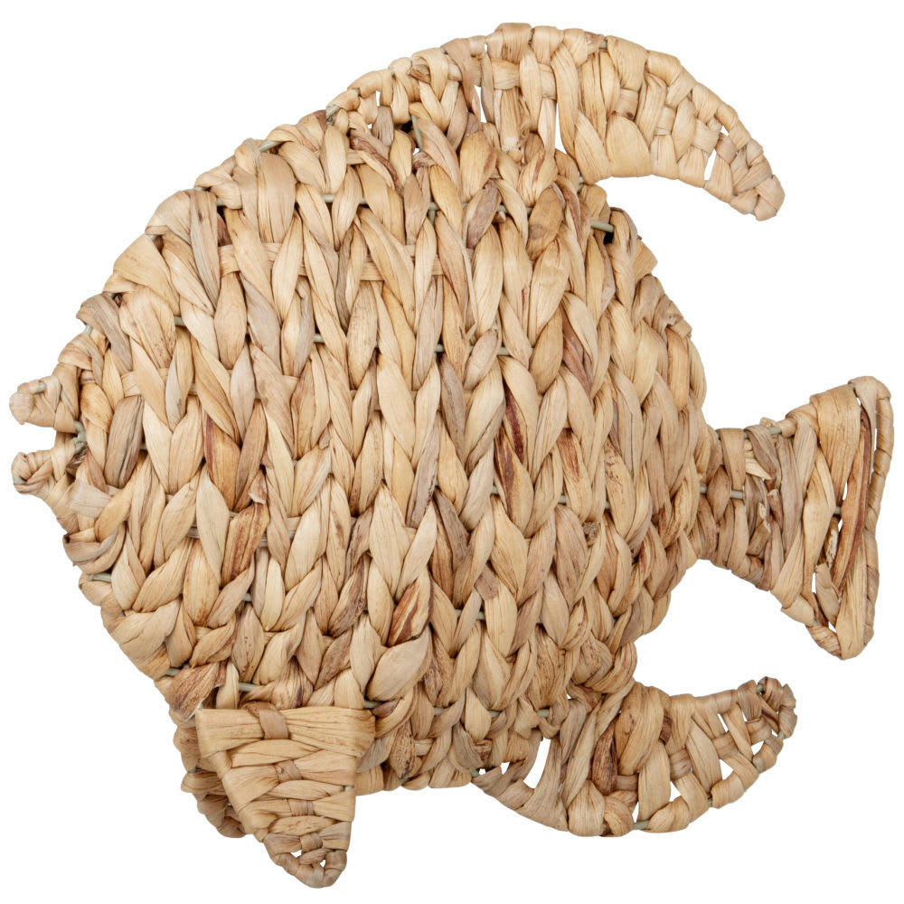 - Statuette poisson en osier beige H27