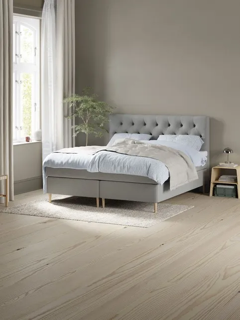 Kontinentalseng 90x200cm HEMLA + TOSEN grå-23 Medium