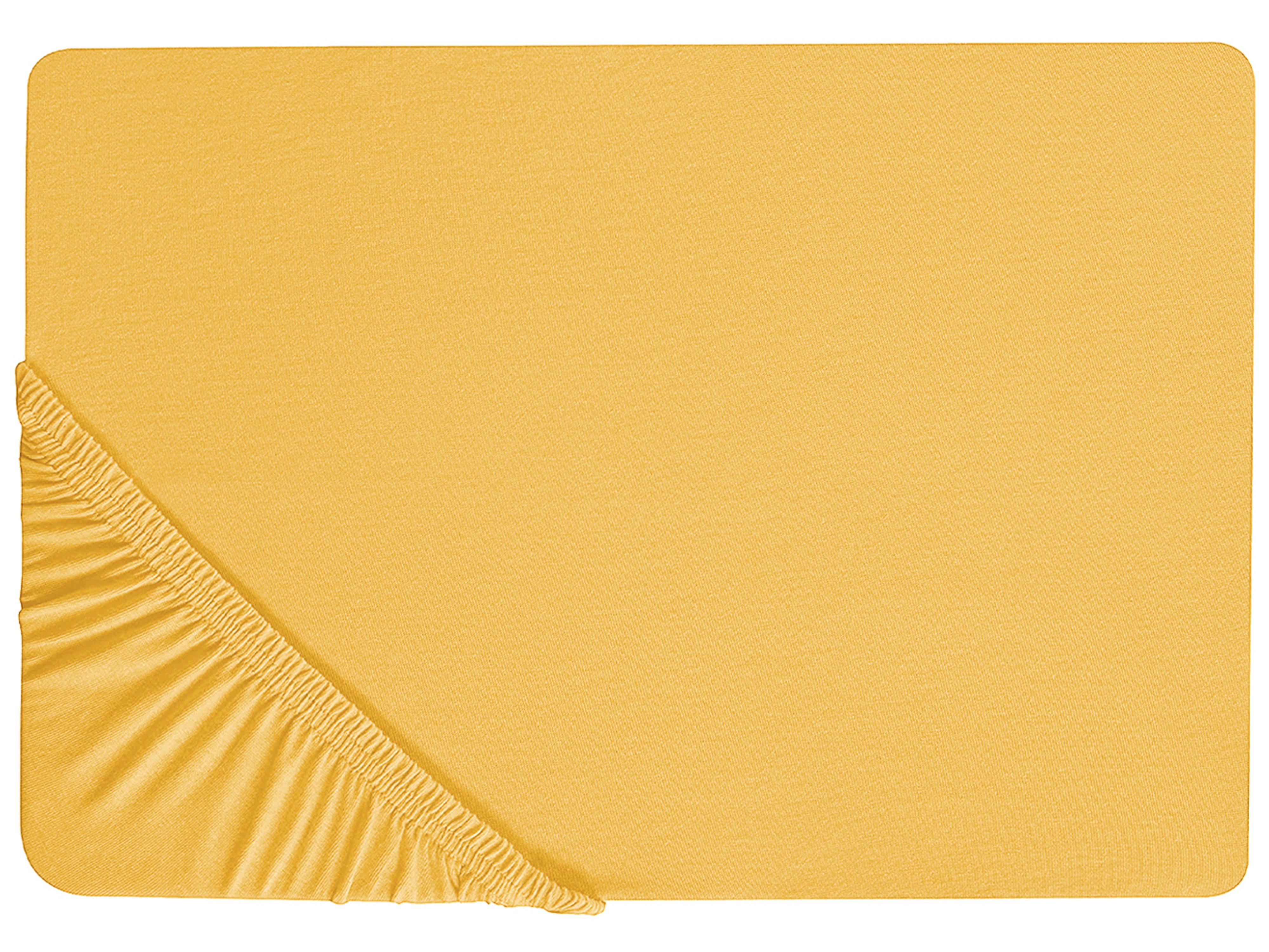 Fitted Sheet JANBU Cotton 140 x 200 cm Mustard