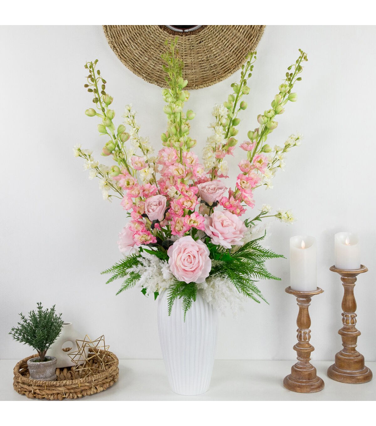 Northlight 40 Pink Delphinium Stems 6ct